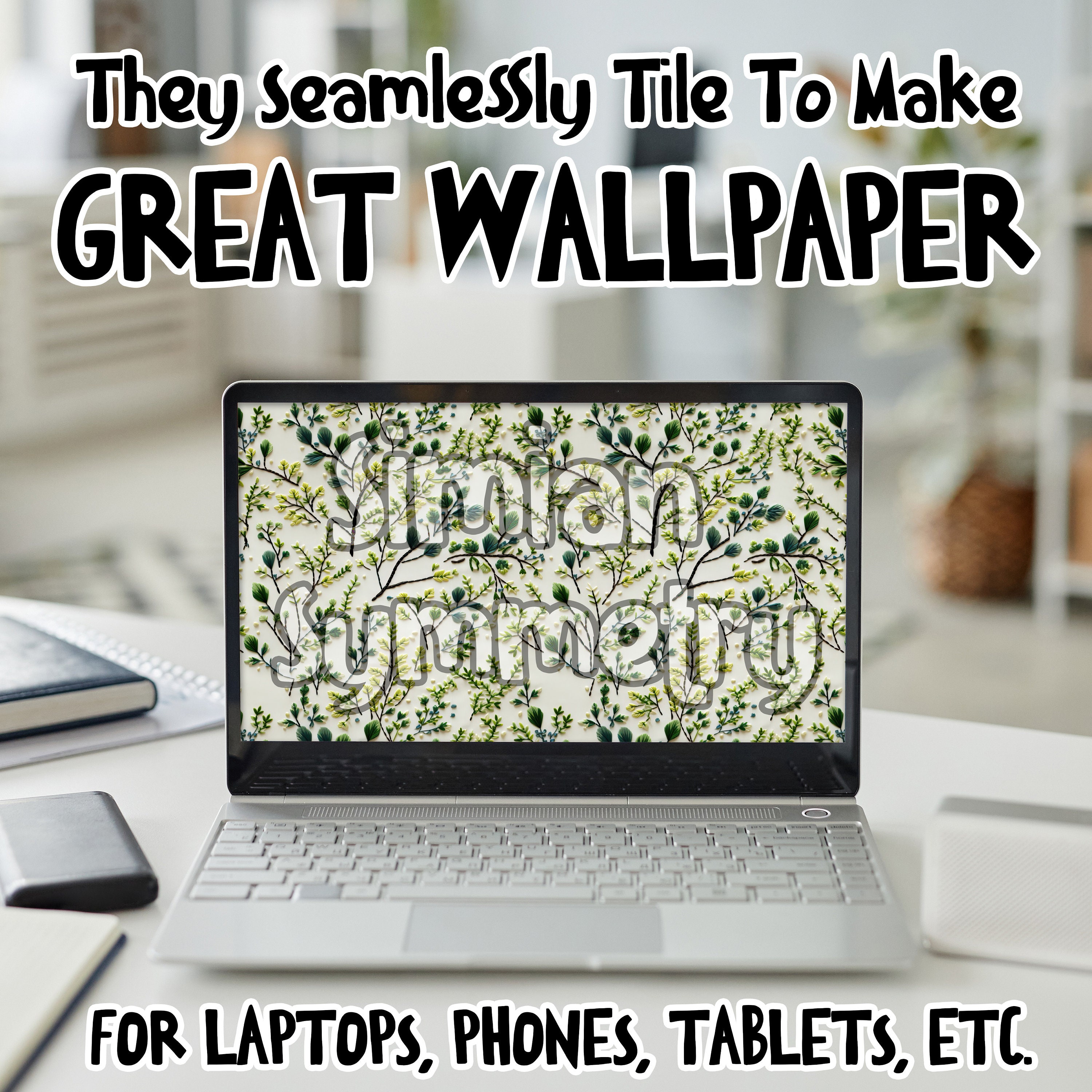 Embroidered Tree Patterns | Instant Download | Seamless Patterns ...