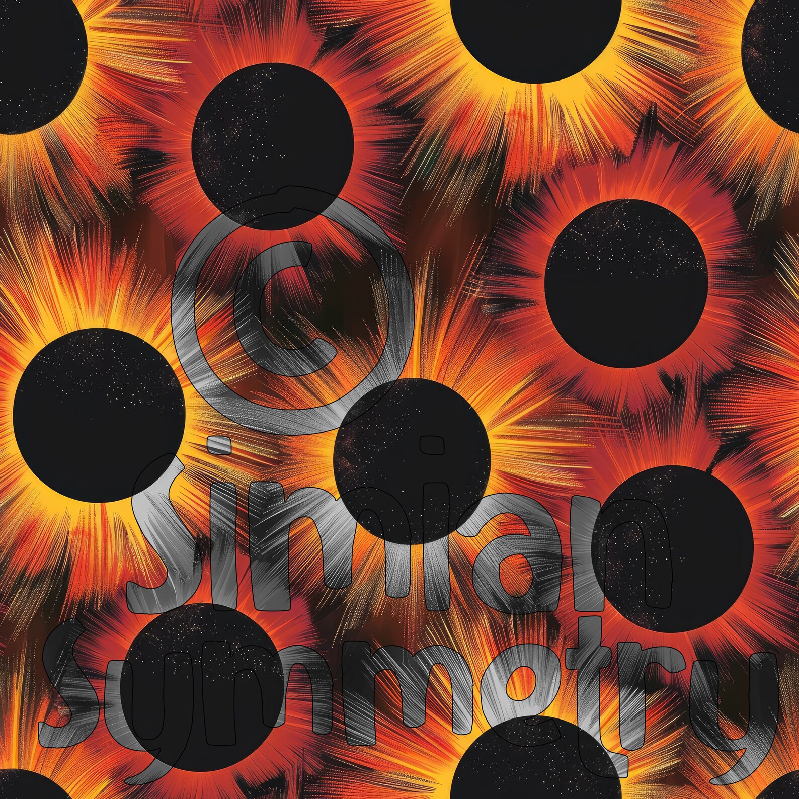 Abstract Solar Eclipse Inspired Digital Paper | Solar Eclipse Artwork ...