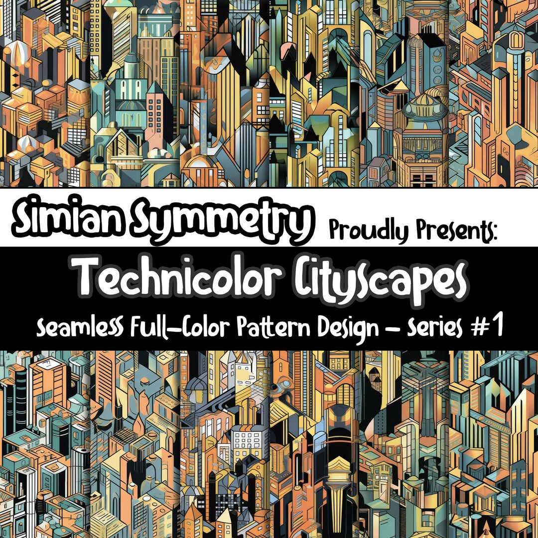 DIGITAL PAPER Technicolor Cityscapes Series 1 | Seamless Designs ...