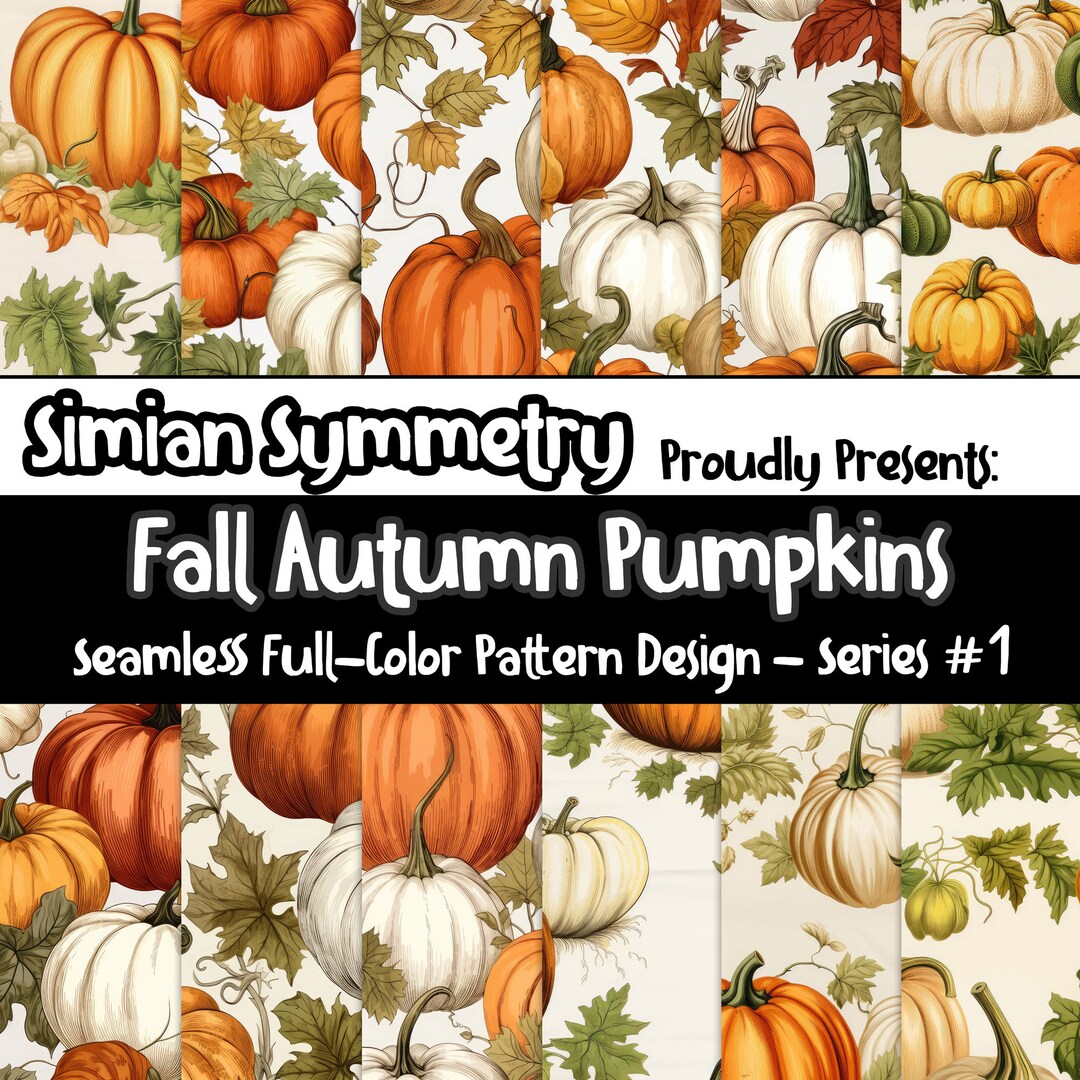 Fall Autumn Pumpkins Digital Paper | Instant Download | Seamless ...