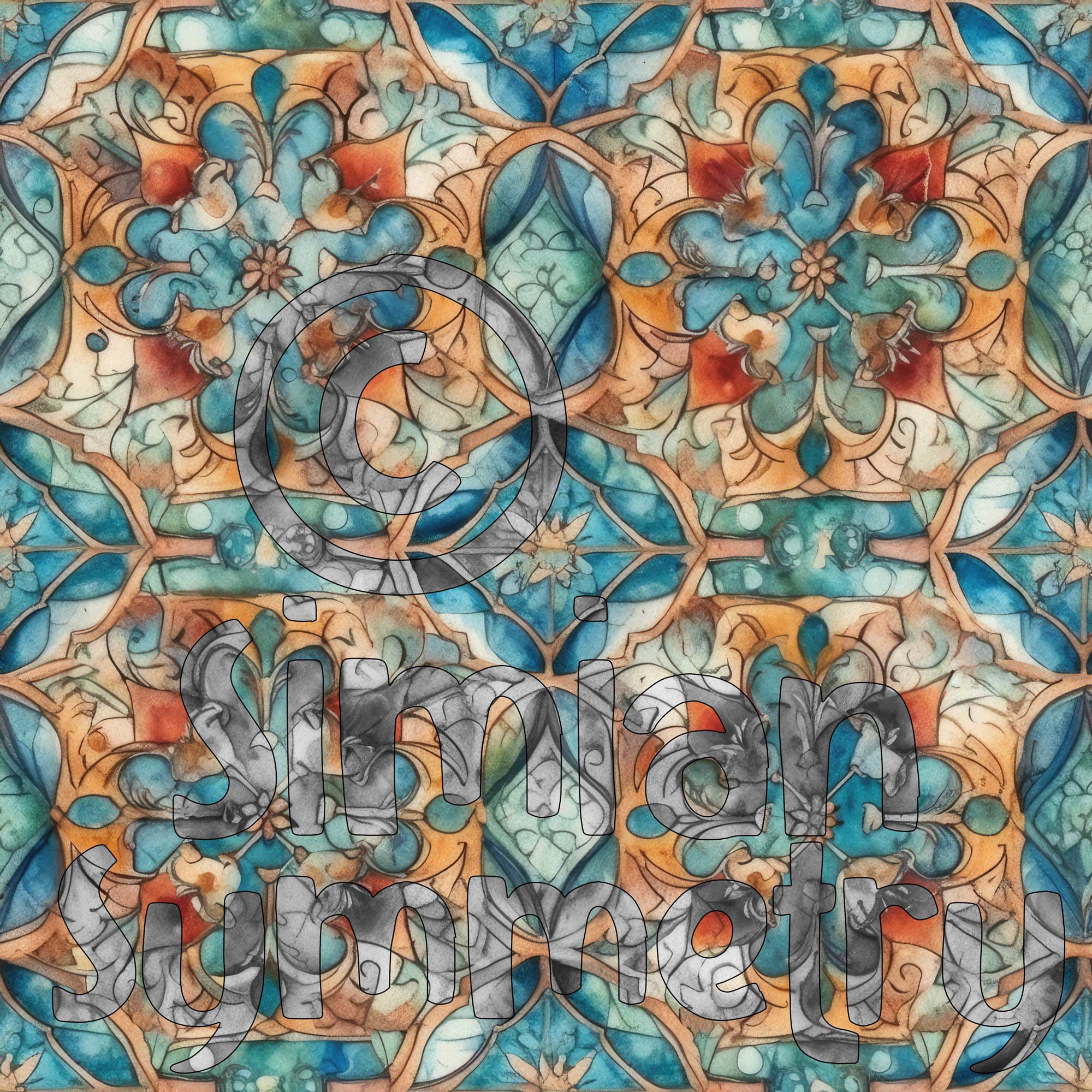 DIGITAL PAPER Persian Tile Series 1 Seamless Designs Twelve Colorful ...