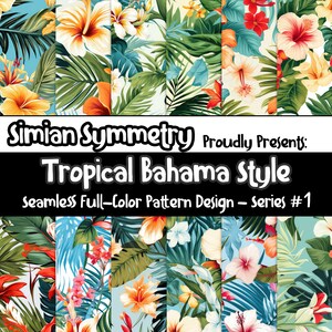 Tropical Bahama Style Digital Paper | Instant Download | Seamless Patterns | Exotic Island Collection | Bahama Seamless | Tropical Design