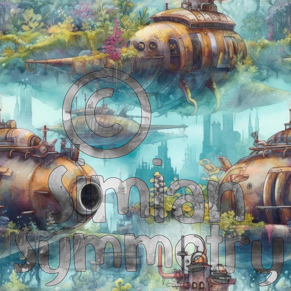 DIGITAL PAPER Steampunk Subs Series 1 | Seamless Designs | Twelve ...