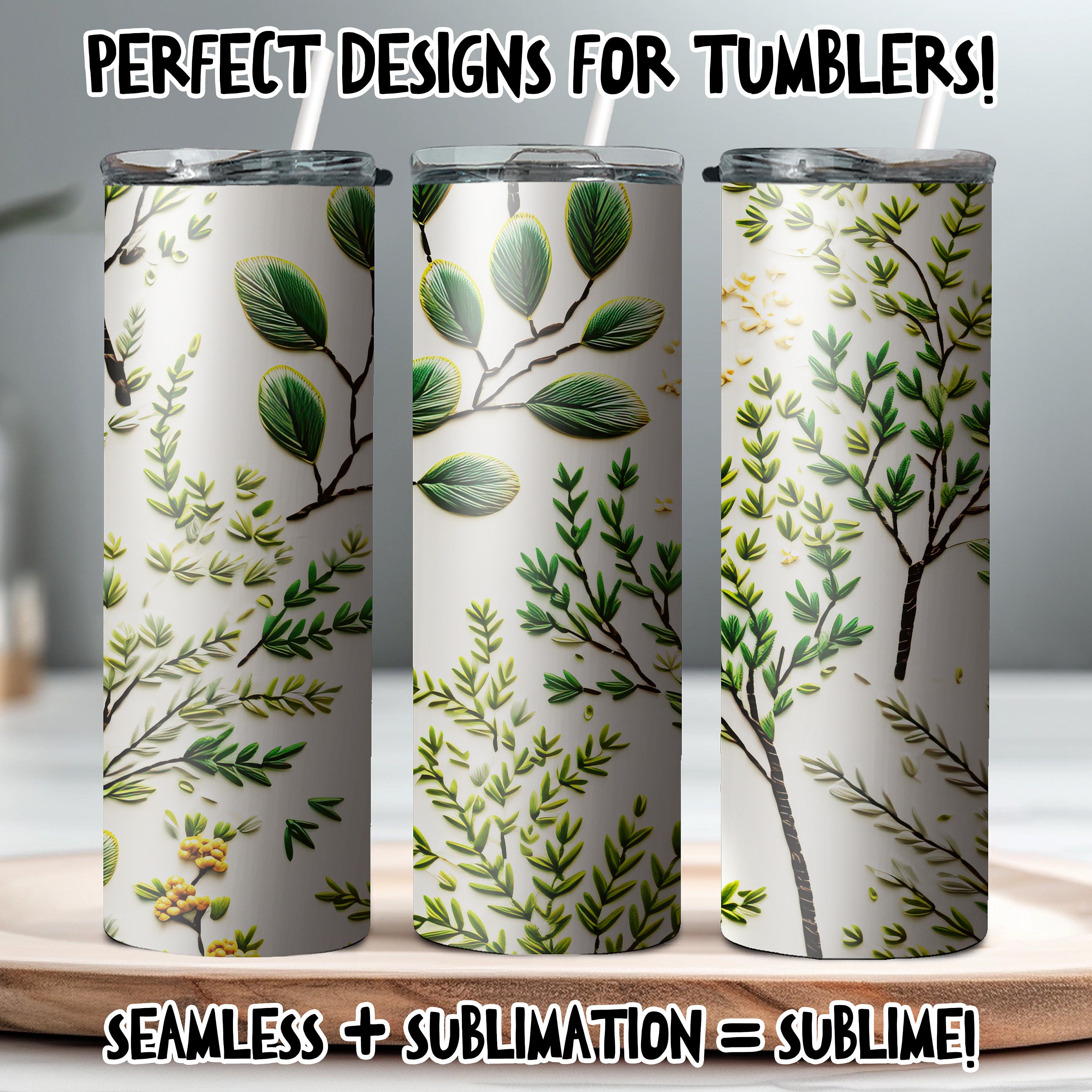 Embroidered Tree Patterns | Instant Download | Seamless Patterns ...