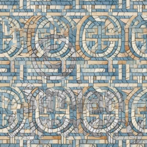 DIGITAL PAPER Roman Mosaic Tile Series 1 Seamless Designs Twelve ...