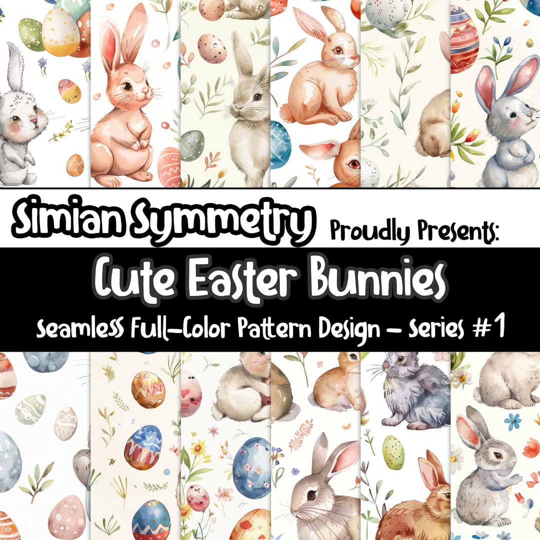 Adorable Easter Bunny Digital Paper | Instant Download | Seamless ...