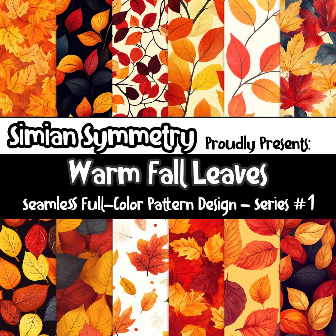 Warm Fall Leaves Digital Paper | Instant Download | Seamless Patterns ...
