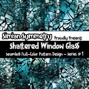 Shattered Window Glass Digital Paper | Instant Download | Seamless Patterns | Broken Glass Collection | Shattered Glass Seamless Pattern