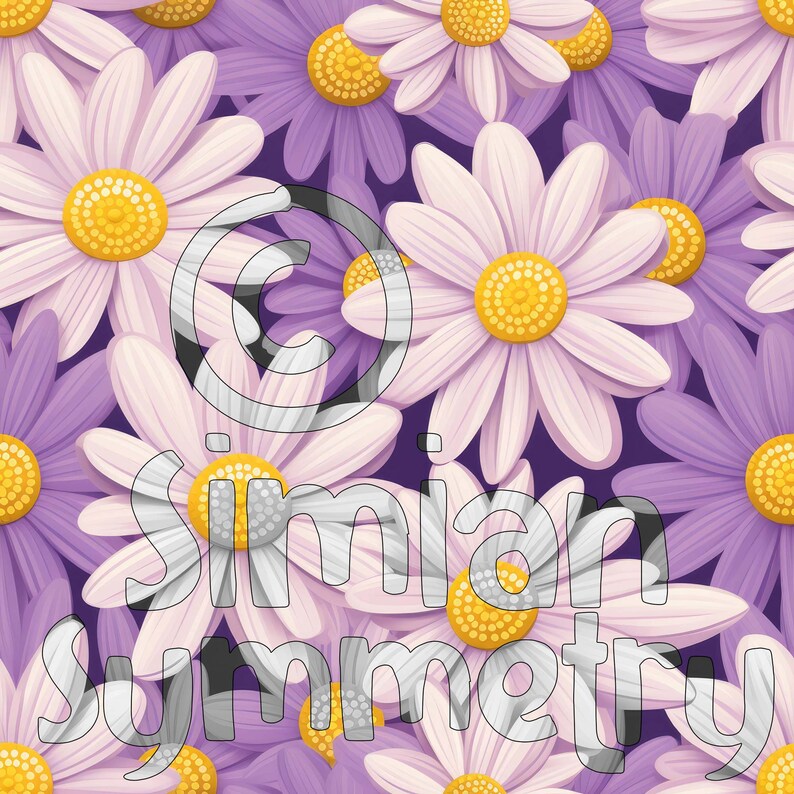 Purple Daisy Flowers Digital Paper | Instant Download | Seamless ...
