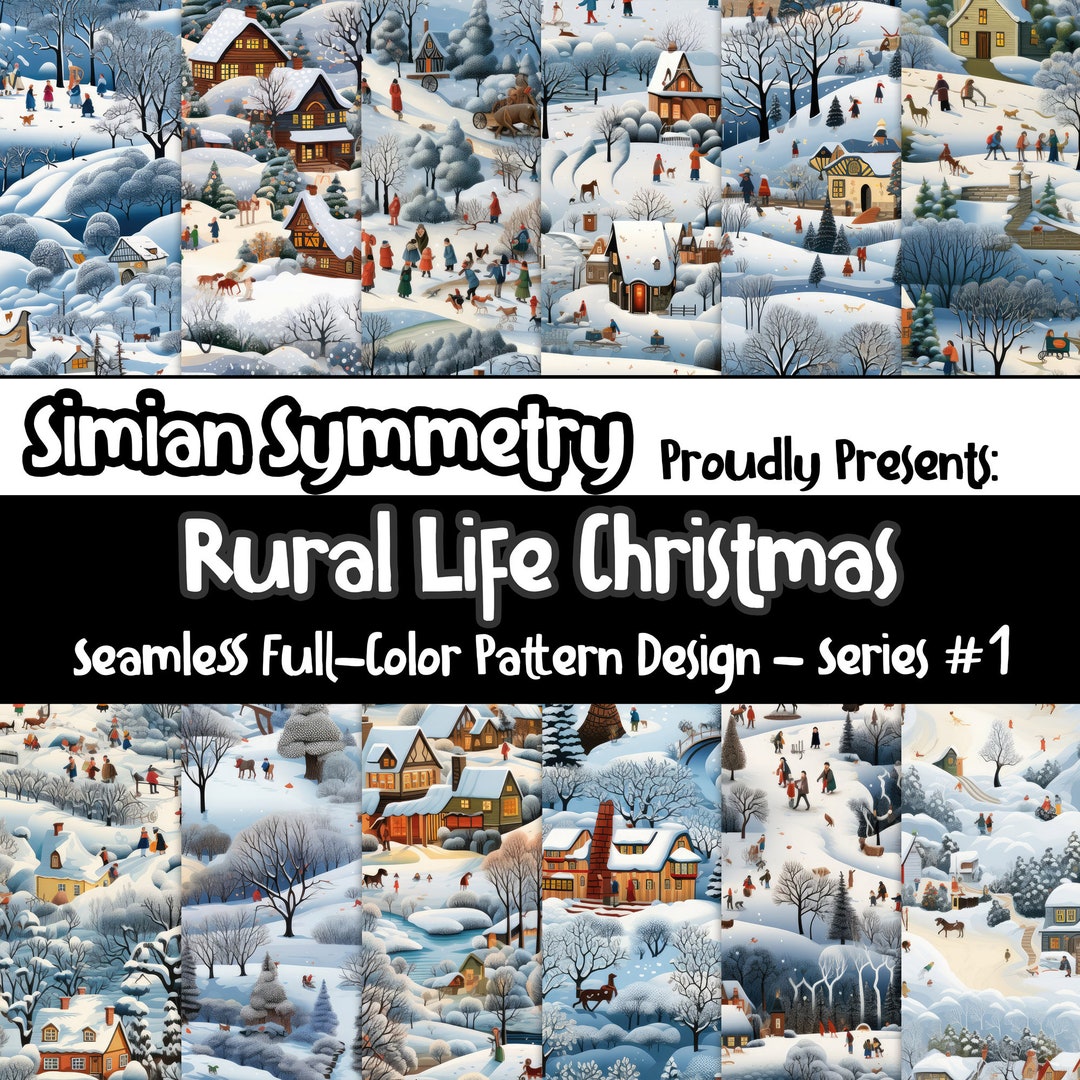 Rural Life Christmas Instant Download Seamless Patterns Etsy