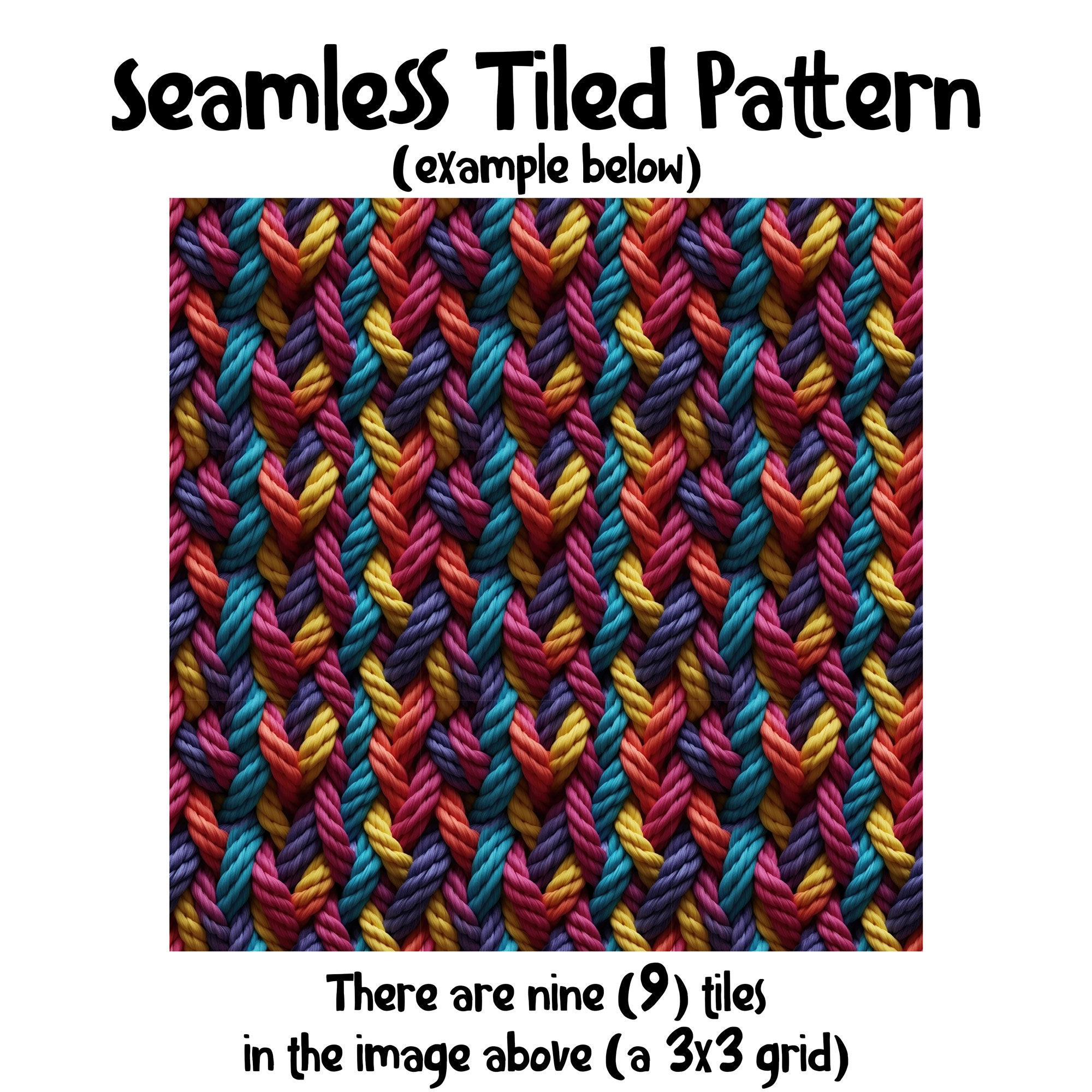 DIGITAL PAPER Colorful Braided Rope Series 1 | Seamless Designs ...