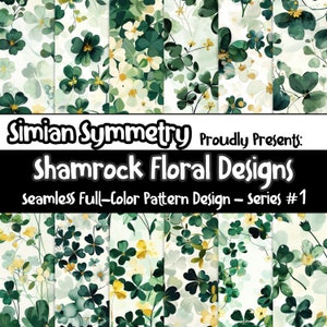 Papier numérique à motifs floraux Shamrock | Téléchargement instantané | Modèles sans couture | Carrelage trèfle irlandais | Motif de la Saint-Patrick, décoration porte-bonheur