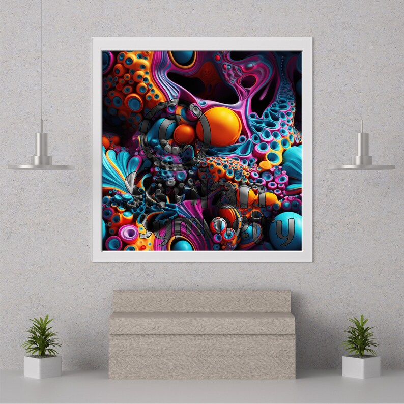 Biomorphic Art Pattern Colorful Biomorphic Forms | Instant Download | Seamless Patterns ...