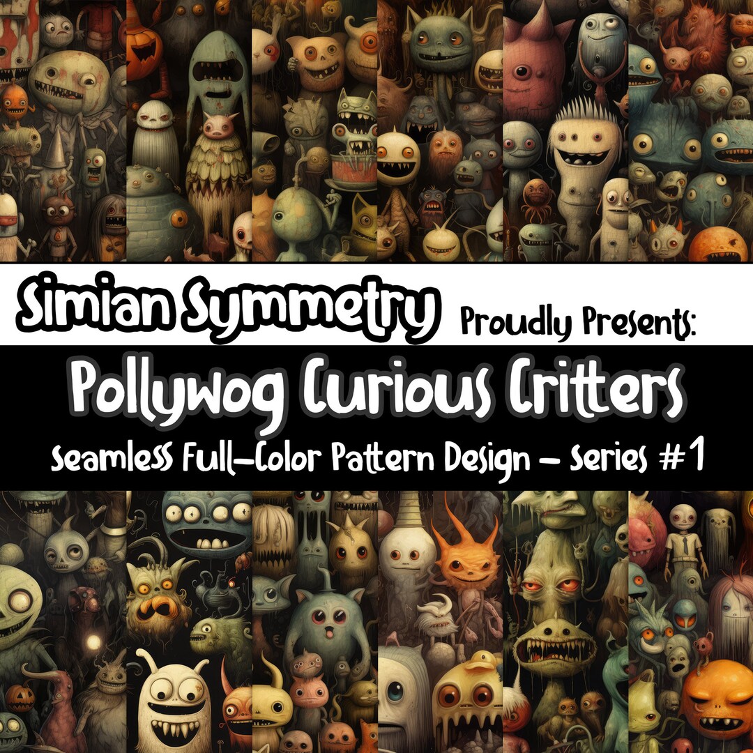 Dark Critters Pollywog Dark Critters Digital Art | Instant Download | Seamless ...