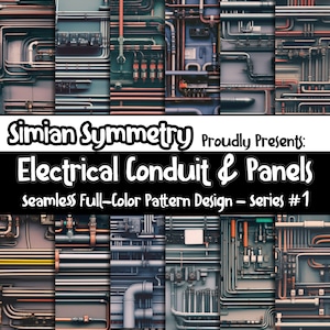 DIGITAL PAPER Electrical Conduit Series 1 | Seamless Designs | Twelve Colorful Patterns | Tile Patterns | Instant Download