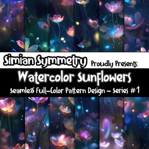 DIGITAL PAPER Ethereal Fantasy Flowers Series 1 | Seamless Designs | Twelve Colorful Patterns | Tile Patterns | Instant Download