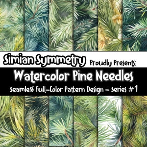 DIGITAL PAPER Pine Needles Series 1 | Seamless Designs | Twelve Colorful Patterns | Tile Patterns | Instant Download