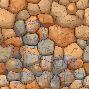Cartoon Cobblestone Wall Digital Paper | Instant Download | Seamless Patterns | Whimsical Stone Pattern | Cobblestone Animated | Stone Wall image 3