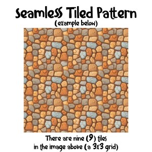 Cartoon Cobblestone Wall Digital Paper | Instant Download | Seamless Patterns | Whimsical Stone Pattern | Cobblestone Animated | Stone Wall image 6
