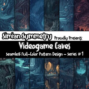 DIGITAL PAPER Videogame Caves Series 1 | Seamless Designs | Twelve Colorful Patterns | Tile Patterns | Instant Download