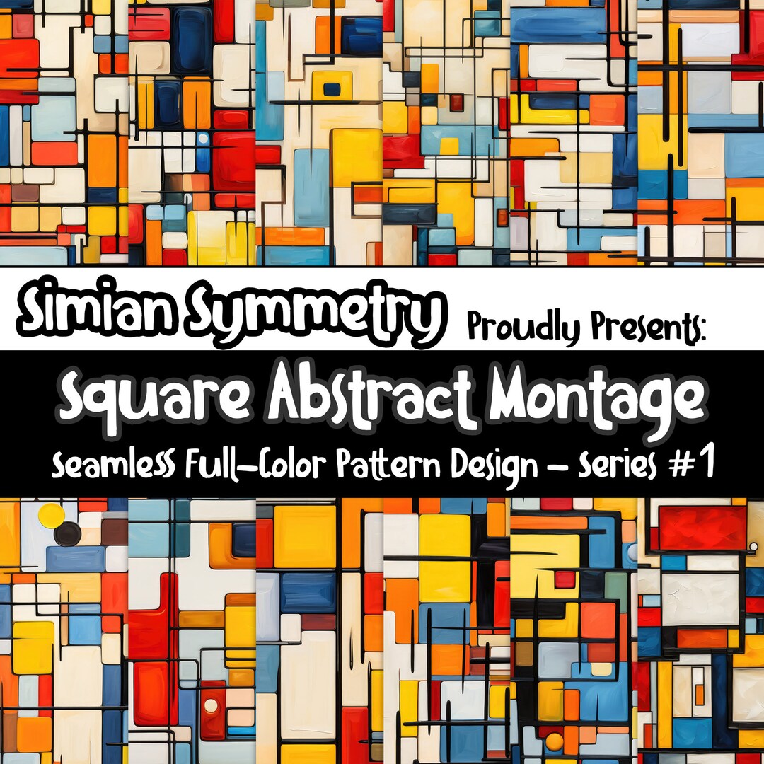 Square Abstract Montage Digital Art | Instant Download | Seamless ...