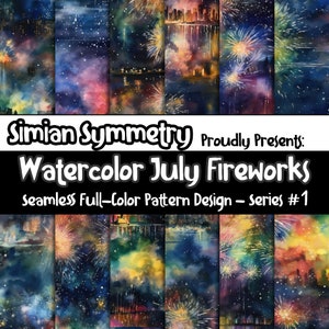 July 4th Fireworks Digital Paper | July 4th Fireworks Seamless | July 4th Patterns | July 4th Fireworks Scrapbook | Printable July 4th