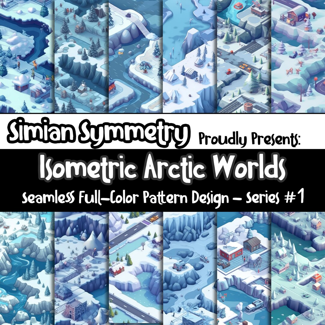 DIGITAL PAPER Isometric Arctic Worlds Series 1 | Seamless Designs ...