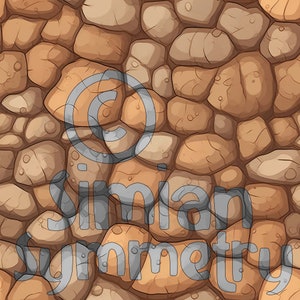 Cartoon Cobblestone Wall Digital Paper | Instant Download | Seamless Patterns | Whimsical Stone Pattern | Cobblestone Animated | Stone Wall image 5