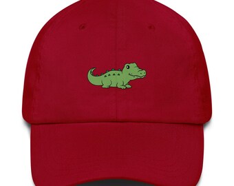 Bonita gorra de béisbol de cocodrilo para papá: gorra minimalista de dibujos animados