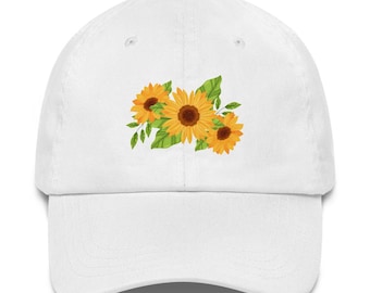 Sunflower Dad Hat – Floral Graphic Baseball Cap