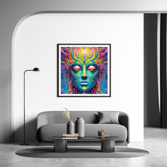 Trippy Psychedelic Head Framed Poster Trippy Wall Art Psychedelic Art ACID Psychedelic Wall Art Home Decoration Colorful Trippy Poster. Etsy Canada