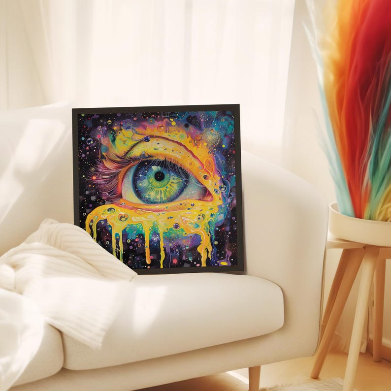 Psychedelic Eye Wall Art – Trippy Cosmic Eye Framed Poster - Etsy