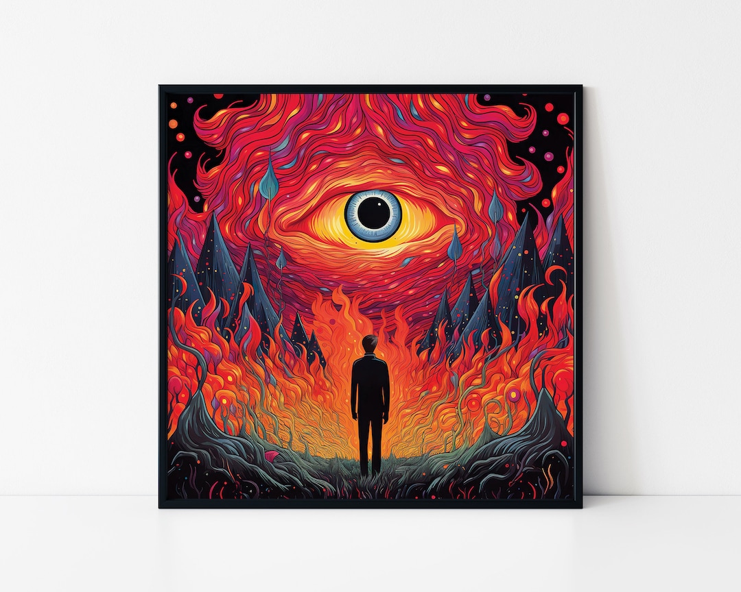 Psychedelic Cosmic Eye – Surreal Fiery Vision Framed Poster - Etsy
