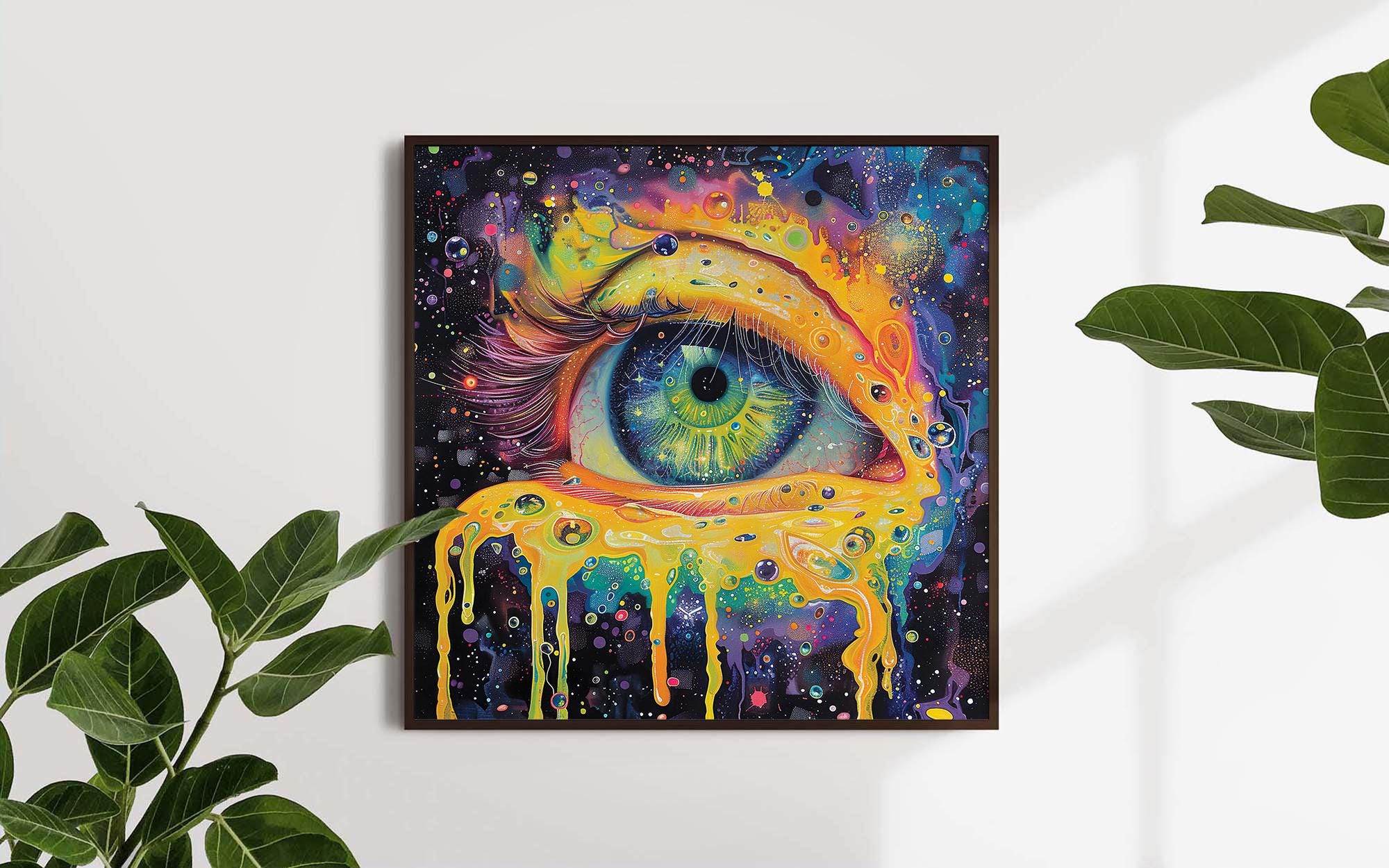Psychedelic Eye Wall Art – Trippy Cosmic Eye Framed Poster - Etsy