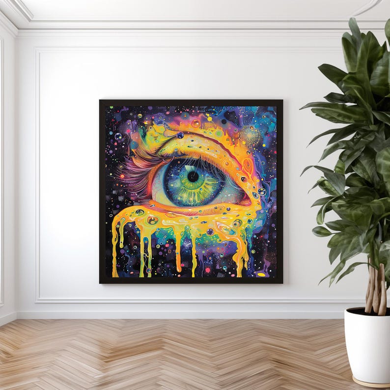 Psychedelic Eye Wall Art – Trippy Cosmic Eye Framed Poster - Etsy