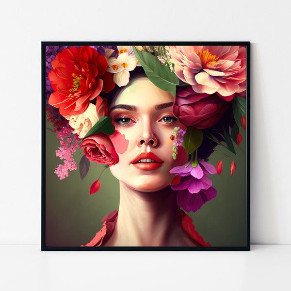 Female Head Painting Etsy