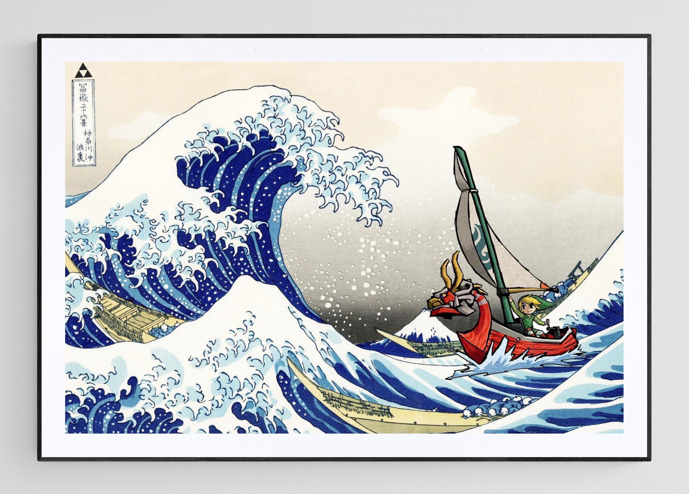 Legend of Zelda Windwaker the Great Wave of Kanagawa Art Print