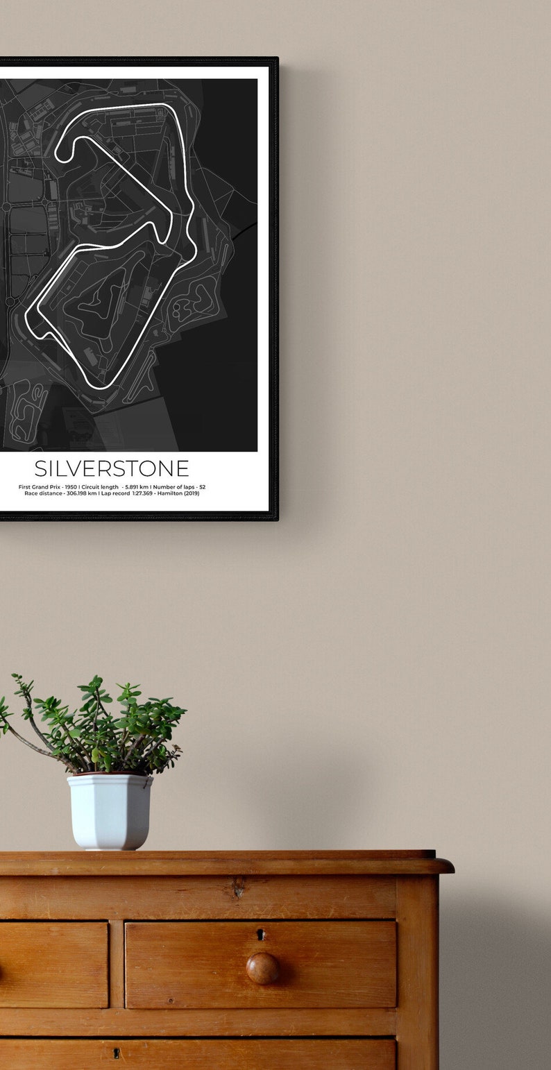 Silverstone Print Silverstone Grand Prix Circuit Print, Formula 1 Track Poster, Office ...