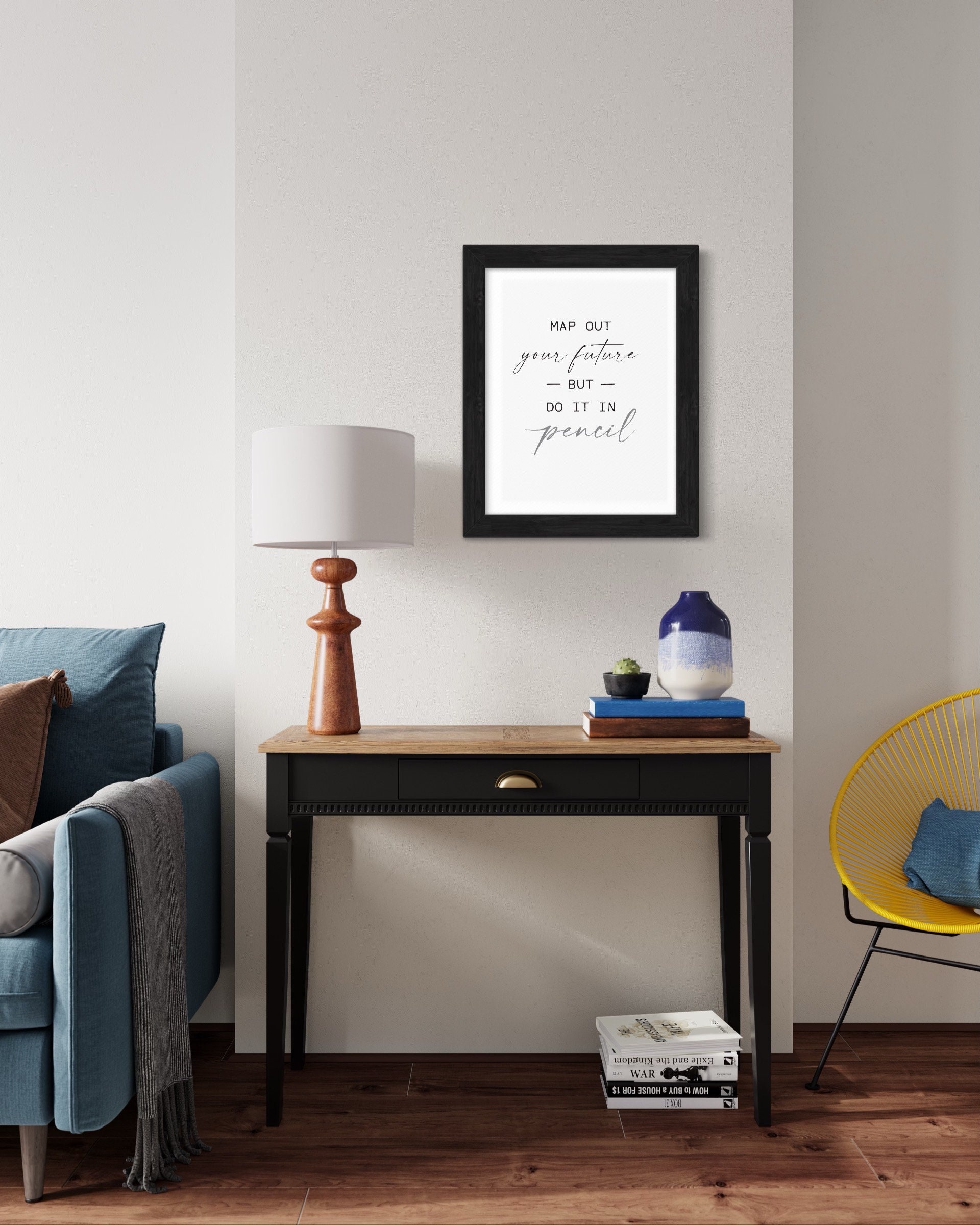 Map Out Your Future in Pencil Printable Wall Art, Inspirational Quote ...