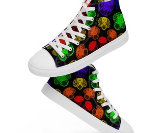 Rainbow Mushrooms - Women’s high top canvas shoes