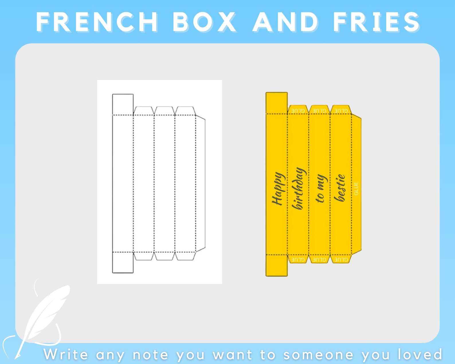 French Fry Box Template, French Fries Template, Gift Box Template, French Fries Gift Card ...