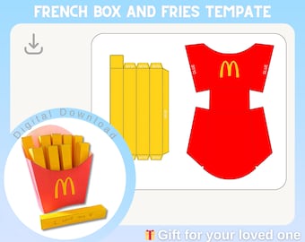 French Fry Box Template, French Fries Template, Pink Cat Gift Box ...