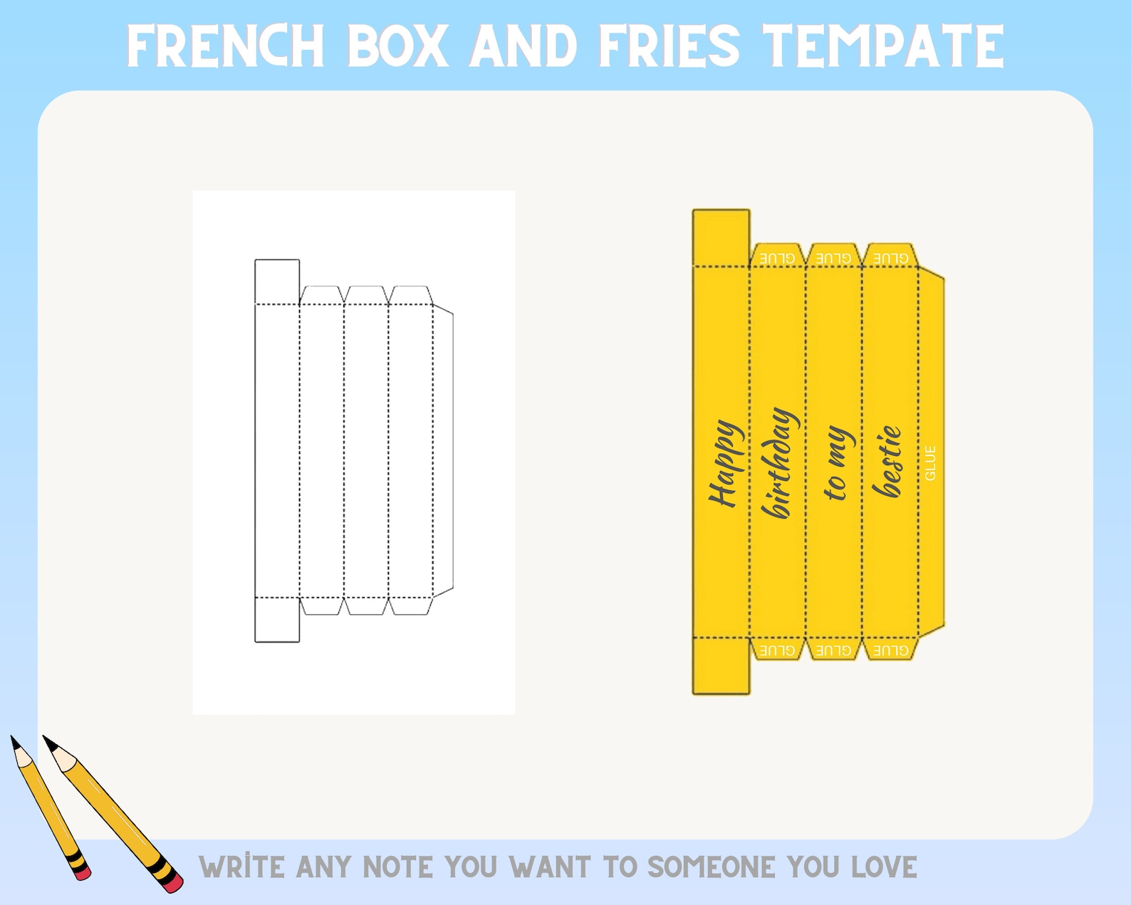 French Fry Box Template French Fries Template Gift Box Template French Fry Box Template French Fries Template Gift Box Template