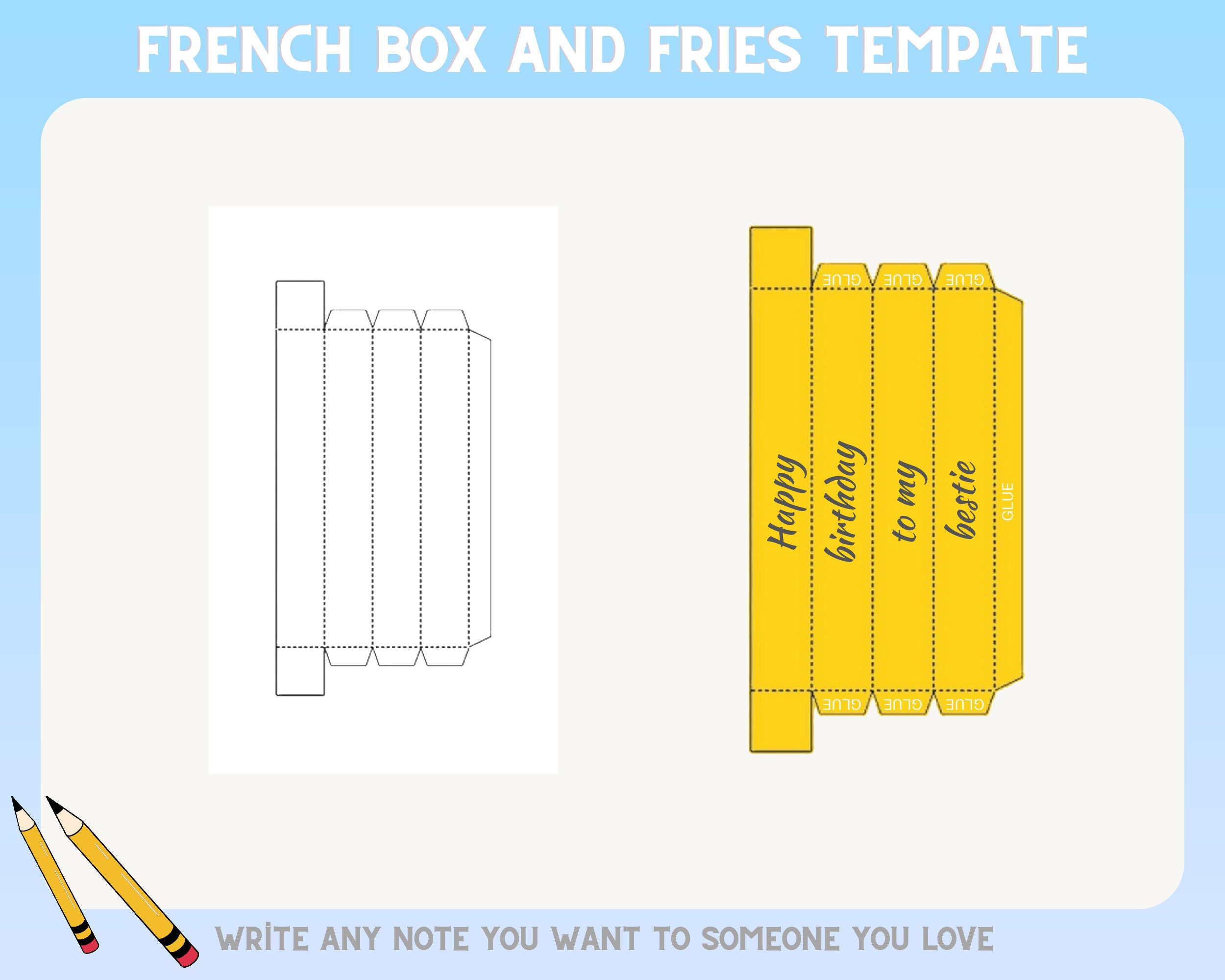 French Fry Box Template French Fries Template Gift Box Template French Fry Box Template French Fries Template Gift Box Template