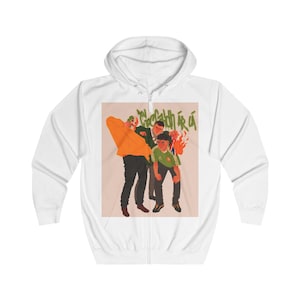 Vibrant Graphic Unisex Full Zip Hoodie, Streetwear Pullover, Cool Casual Clothes, Unique Art Hoodie, Gift for Trendsetters