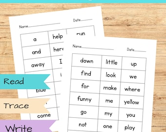 120 Dolch Sight Words  with Worksheets | Printable Sight words| High-Frequency Word Practice for Early Readers | Printable PDF