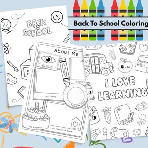 Back To School Coloring Pages Bundle | 10 Pages First Day of School Coloring US Letter and A4 sizes Welcome Back To School Teacher Resources