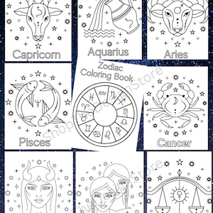 Kolorowanka Horoskop Zodiaku, Kolorowanki Zodiaku