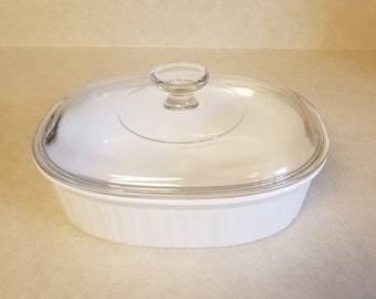 Vintage French Silk Corning ware 1.8 Liters F-12-B with F12CA Lid  Oval Casserole