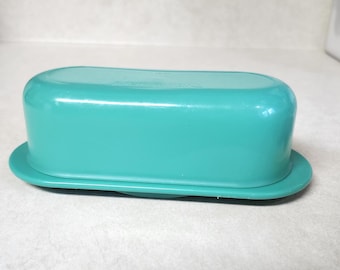 Vintage Tupperware Green Single Stick Butter Dish Dome Lid